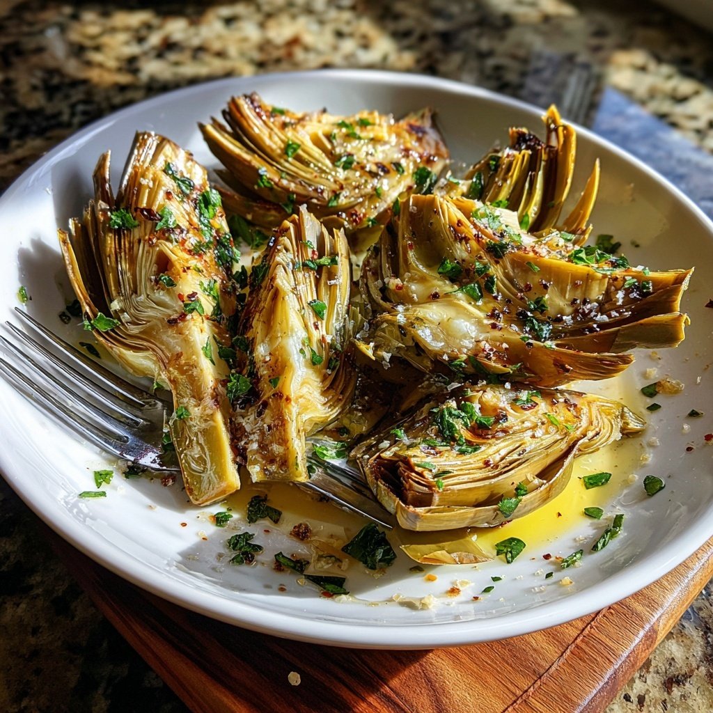 Garlic Roasted Artichoke Hearts