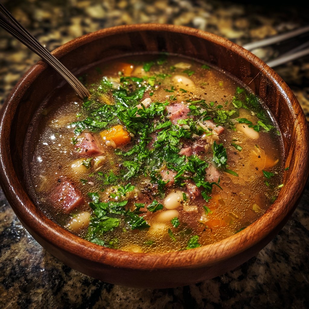 Ham and Bean Soup with Garden Herbs