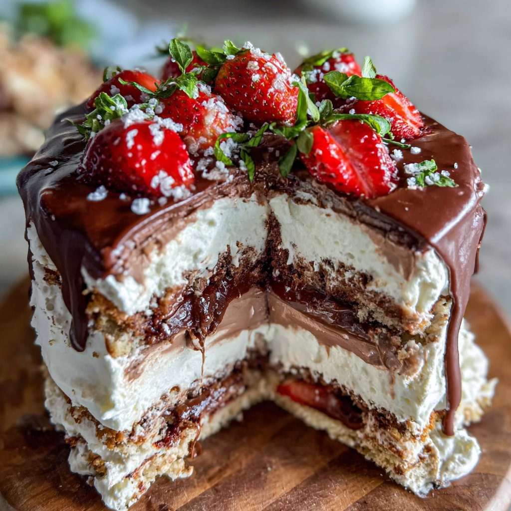 Chocolate Strawberry Ice Cream Cake
