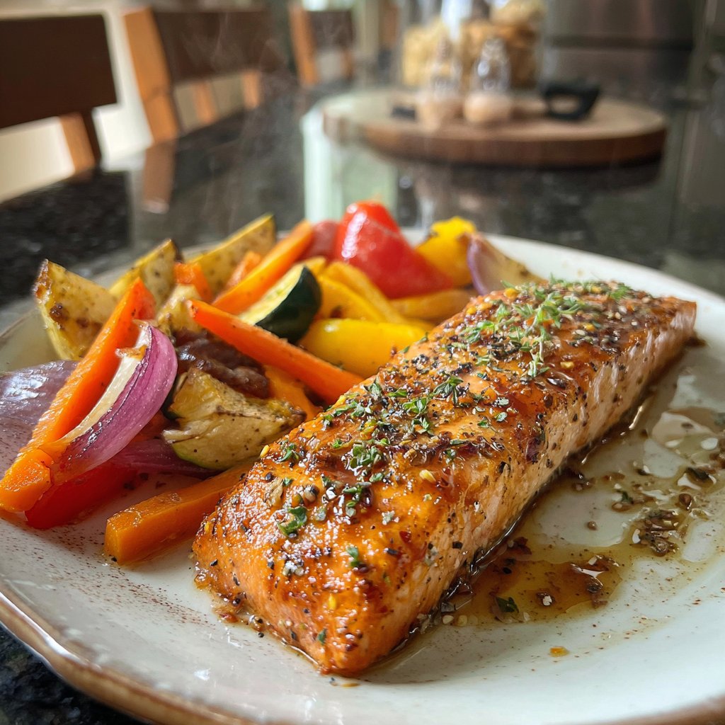 Miso Glazed Salmon and Veggies