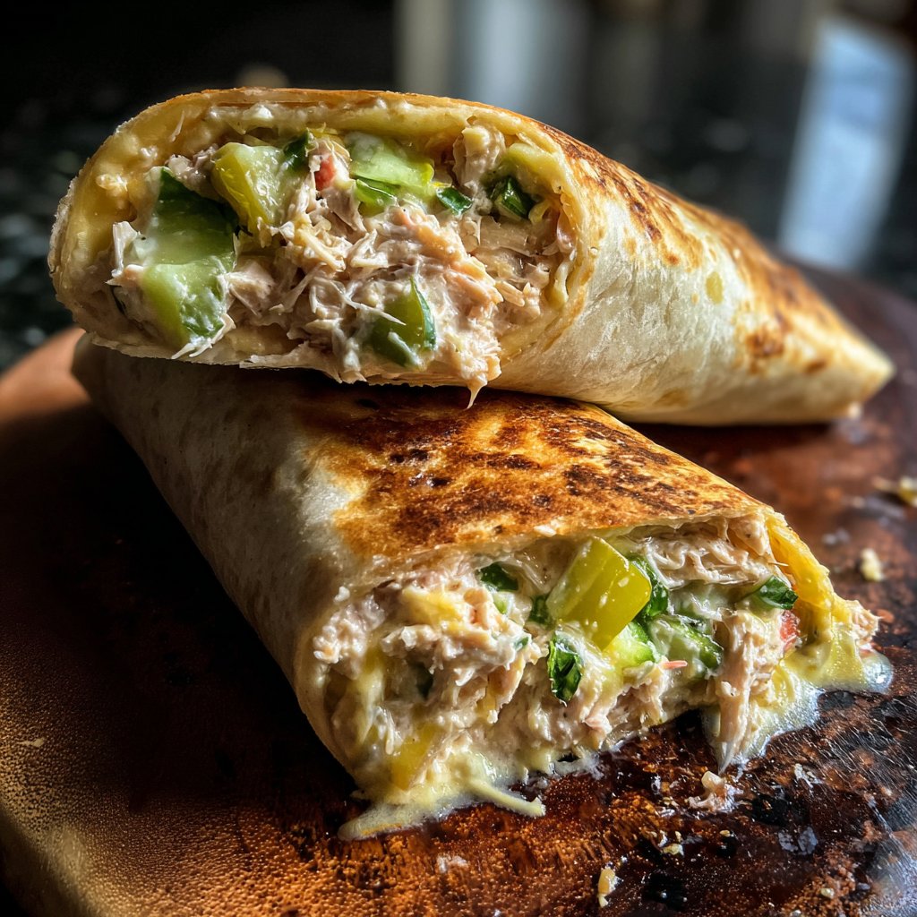 Tuna Melt Wrap with Pickles